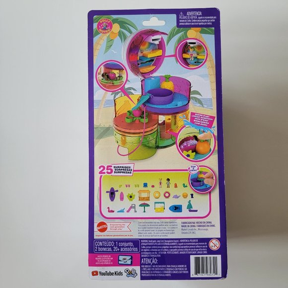 Polly Pocket Spin ‘n Surprise Compact Playset - Waterpark Tropical Smoothie - Picture 4 of 6